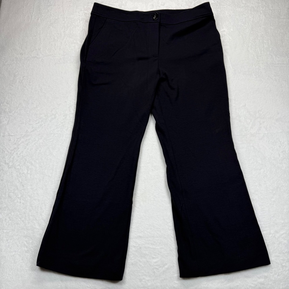 Talbots Knit Pants Wide Leg Petite Black Fabric Knit in Italy 16P‎